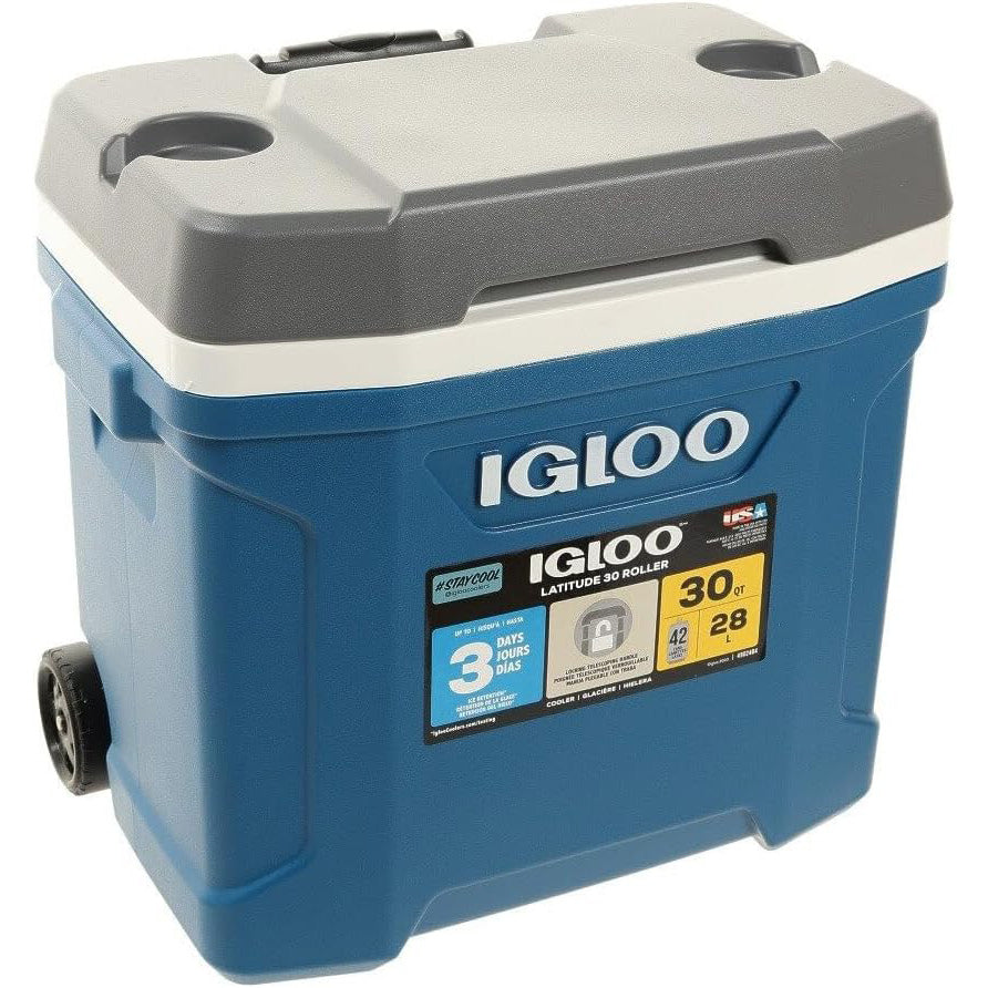 Nevera portátil con Ruedas 28 litros IGLOO LATITUDE 30 ROLLER Azul